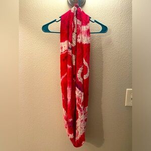 Vintage Dharma Trading Co. Infinity scarf pink tie dye 100% Rayon